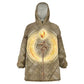 Wosret Egyptian Kid Wearable Blanket Hoodie with Golden Scepter and Archer Motif in Ancient Protector