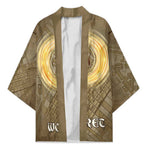 Wosret Egyptian Kimono with Golden Scepter and Archer Motif in Ancient Protector