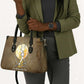 Wosret Egyptian Leather Bag with Golden Scepter and Archer Motif in Ancient Protector