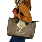 Wosret Egyptian Leather Tote Bag with Golden Scepter and Archer Motif in Ancient Protector