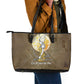 Wosret Egyptian Leather Tote Bag with Golden Scepter and Archer Motif in Ancient Protector