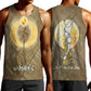 Wosret Egyptian Men Tank Top with Golden Scepter and Archer Motif in Ancient Protector