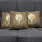 Wosret Egyptian Pillow Cover with Golden Scepter and Archer Motif in Ancient Protector
