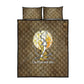 Wosret Egyptian Quilt Bed Set with Golden Scepter and Archer Motif in Ancient Protector