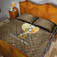 Wosret Egyptian Quilt Bed Set with Golden Scepter and Archer Motif in Ancient Protector