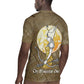 Wosret Egyptian Rugby Jersey with Golden Scepter and Archer Motif in Ancient Protector