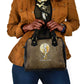 Wosret Egyptian Shoulder Handbag with Golden Scepter and Archer Motif in Ancient Protector