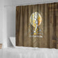 Wosret Egyptian Shower Curtain with Golden Scepter and Archer Motif in Ancient Protector