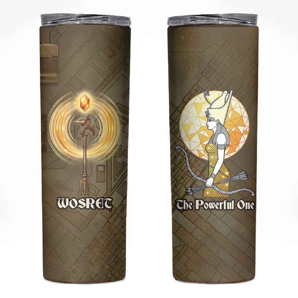 Wosret Egyptian Skinny Tumbler with Golden Scepter and Archer Motif in ...
