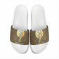 Wosret Egyptian Slide Sandals with Golden Scepter and Archer Motif in Ancient Protector
