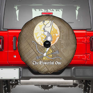 Wosret Egyptian Spare Tire Cover with Golden Scepter and Archer Motif in Ancient Protector