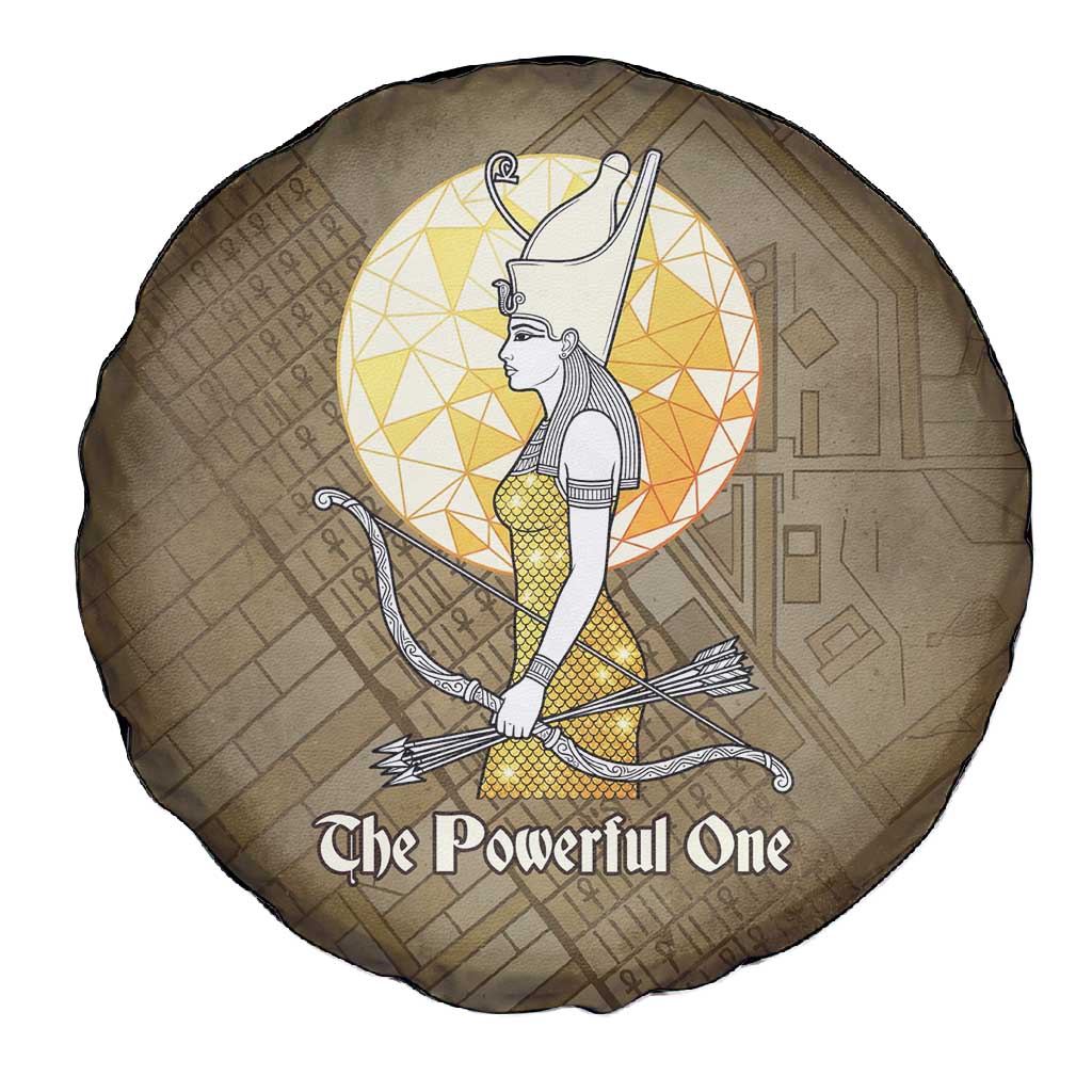 Wosret Egyptian Spare Tire Cover with Golden Scepter and Archer Motif in Ancient Protector