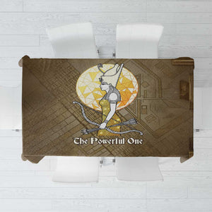 Wosret Egyptian Tablecloth with Golden Scepter and Archer Motif in Ancient Protector