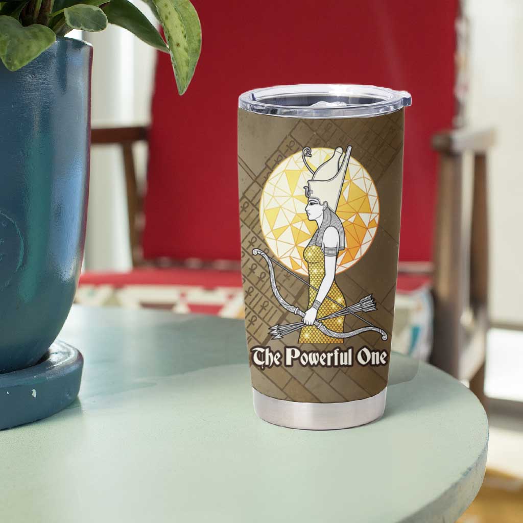 Wosret Egyptian Tumbler Cup with Golden Scepter and Archer Motif in Ancient Protector