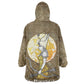 Wosret Egyptian Wearable Blanket Hoodie with Golden Scepter and Archer Motif in Ancient Protector