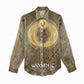 Wosret Egyptian Women Casual Shirt with Golden Scepter and Archer Motif in Ancient Protector