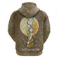 Wosret Egyptian Zip Hoodie with Golden Scepter and Archer Motif in Ancient Protector