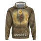 Wosret Egyptian Zip Hoodie with Golden Scepter and Archer Motif in Ancient Protector