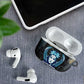 Wosret Winged Crown AirPods Case Egyptian Cyber Circuit Design in Futuristic Blue Theme
