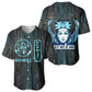 Wosret Winged Crown Baseball Jersey Egyptian Cyber Circuit Design in Futuristic Blue Theme