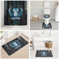 Wosret Winged Crown Bathroom Set Egyptian Cyber Circuit Design in Futuristic Blue Theme
