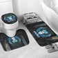 Wosret Winged Crown Bathroom Set Egyptian Cyber Circuit Design in Futuristic Blue Theme