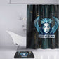 Wosret Winged Crown Bathroom Set Egyptian Cyber Circuit Design in Futuristic Blue Theme