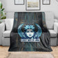 Wosret Winged Crown Blanket Egyptian Cyber Circuit Design in Futuristic Blue Theme