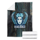 Wosret Winged Crown Blanket Egyptian Cyber Circuit Design in Futuristic Blue Theme