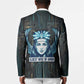 Wosret Winged Crown Blazer Egyptian Cyber Circuit Design in Futuristic Blue Theme