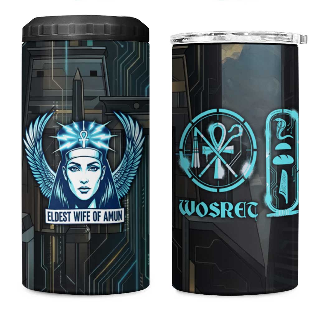 Wosret Winged Crown 4 in 1 Can Cooler Tumbler Egyptian Cyber Circuit ...