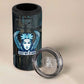 Wosret Winged Crown 4 in 1 Can Cooler Tumbler Egyptian Cyber Circuit Design in Futuristic Blue Theme