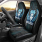 Wosret Winged Crown Car Seat Cover Egyptian Cyber Circuit Design in Futuristic Blue Theme