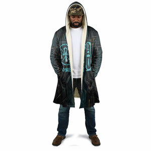 Wosret Winged Crown Cloak Egyptian Cyber Circuit Design in Futuristic Blue Theme