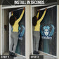 Wosret Winged Crown Door Cover Egyptian Cyber Circuit Design in Futuristic Blue Theme