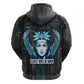 Wosret Winged Crown Hoodie Egyptian Cyber Circuit Design in Futuristic Blue Theme
