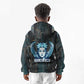 Wosret Winged Crown Kid Hoodie Egyptian Cyber Circuit Design in Futuristic Blue Theme
