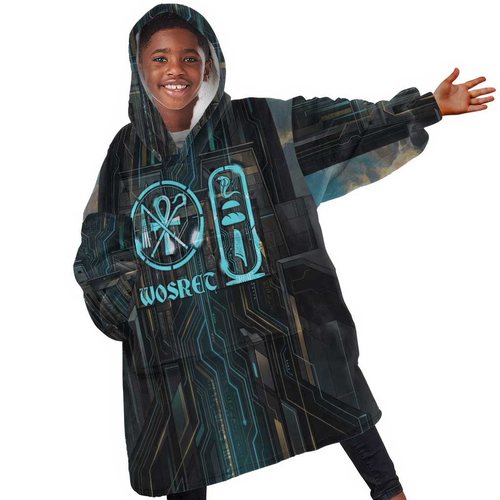 Wosret Winged Crown Kid Wearable Blanket Hoodie Egyptian Cyber Circuit ...