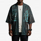 Wosret Winged Crown Kimono Egyptian Cyber Circuit Design in Futuristic Blue Theme