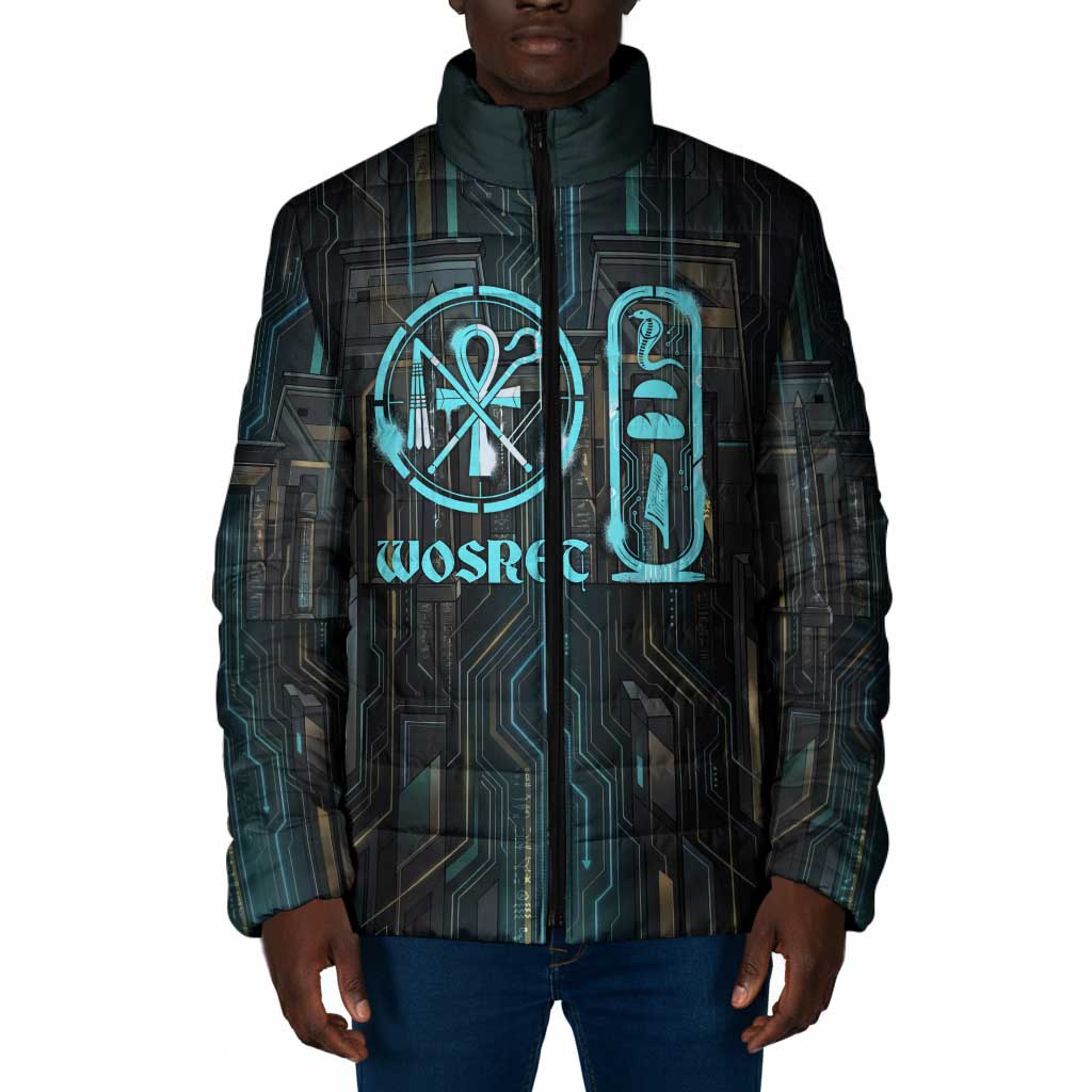 Wosret Winged Crown Padded Jacket Egyptian Cyber Circuit Design in ...