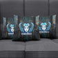 Wosret Winged Crown Pillow Cover Egyptian Cyber Circuit Design in Futuristic Blue Theme