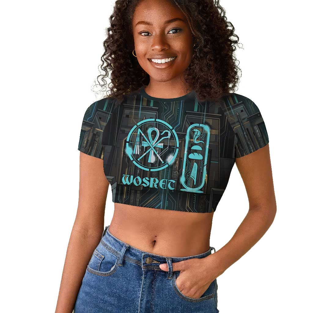 Wosret Winged Crown Raglan Cropped T shirt Egyptian Cyber Circuit ...