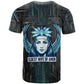 Wosret Winged Crown T shirt Egyptian Cyber Circuit Design in Futuristic Blue Theme