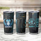 Wosret Winged Crown Tumbler Cup Egyptian Cyber Circuit Design in Futuristic Blue Theme