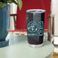 Wosret Winged Crown Tumbler Cup Egyptian Cyber Circuit Design in Futuristic Blue Theme