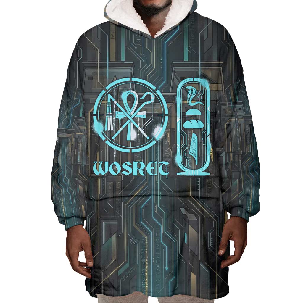 Wosret Winged Crown Wearable Blanket Hoodie Egyptian Cyber Circuit ...