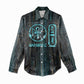 Wosret Winged Crown Women Casual Shirt Egyptian Cyber Circuit Design in Futuristic Blue Theme