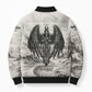 Nekhbet Egyptian Bomber Puffer Jacket Vulture Goddess Mother of Protection Wings Claws Desert