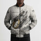 Nekhbet Egyptian Bomber Puffer Jacket Vulture Goddess Mother of Protection Wings Claws Desert