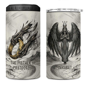 Nekhbet Egyptian 4 in 1 Can Cooler Tumbler Vulture Goddess Mother of Protection Wings Claws Desert